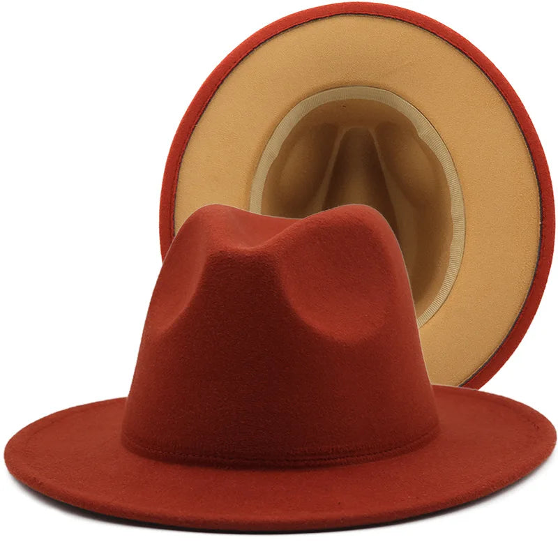 QBHAT Two-color Fedora Hat Men