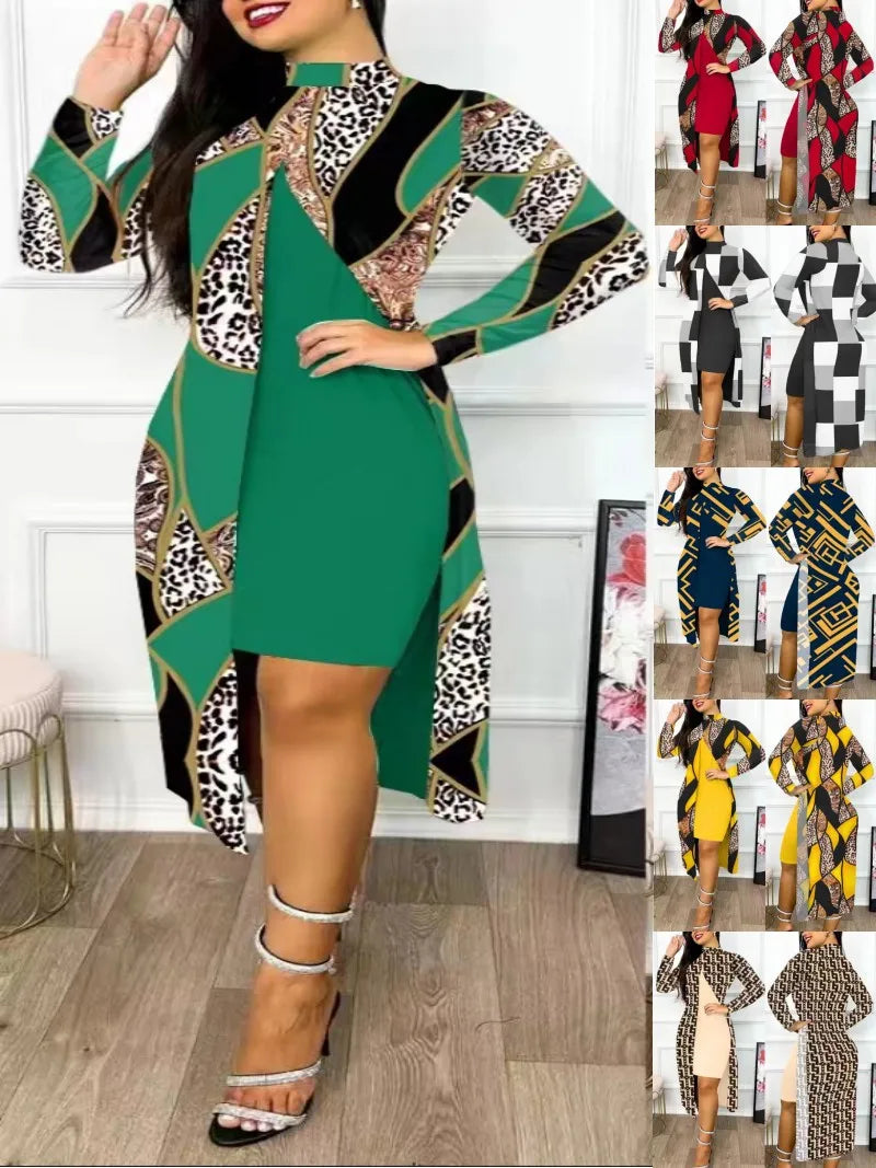 Two Piece Set Women Print Dresses Sets