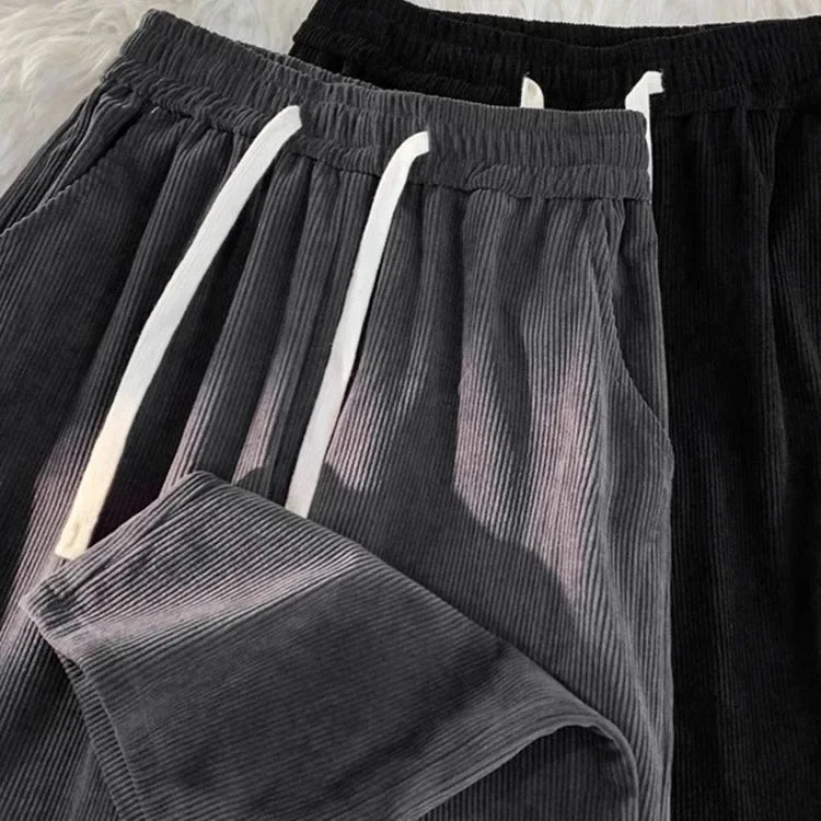 Vintage Brown Corduroy Casual Pants Loose Fit Spring Autumn New Straight-Leg Pants Trendy Brand Sweatpants For Men
