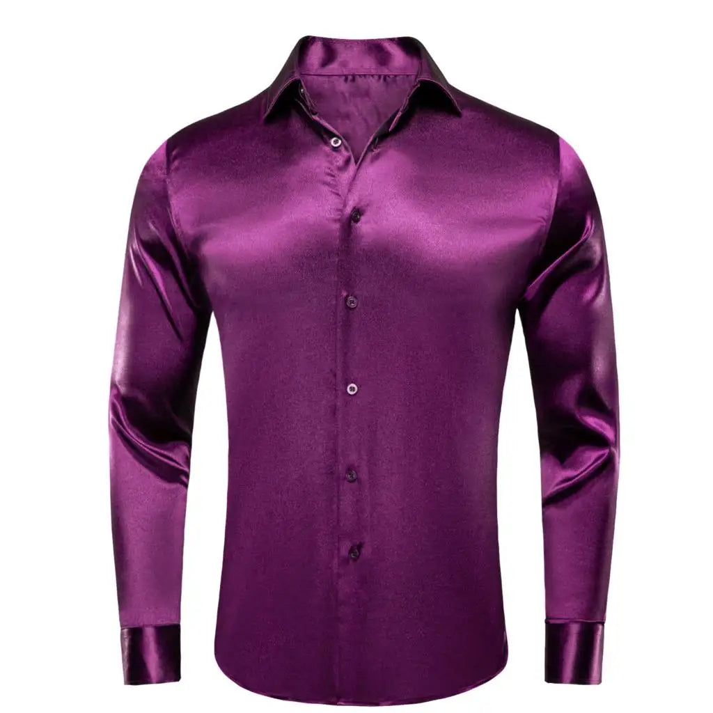 Hi-Tie Lilac Mauve Lavender Purple Silk Mens Shirts