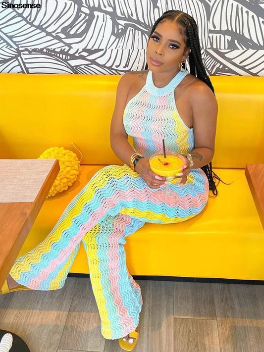 Womens Knit 2 Piece Crochet Outfits