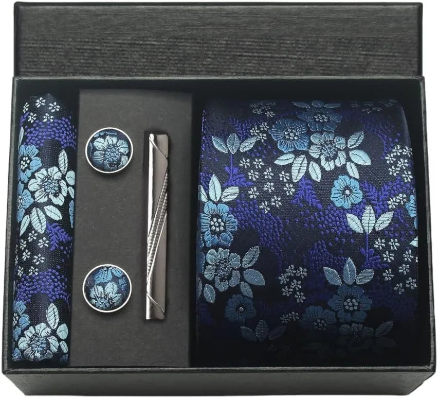 100% Silk Necktie Paisley Floral Mens Tie