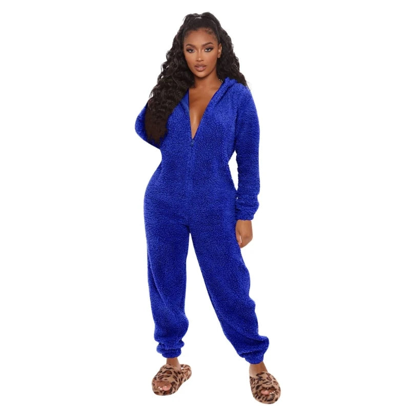Womens Winter Warm Onesie Pajamas Fuzzy Fleece