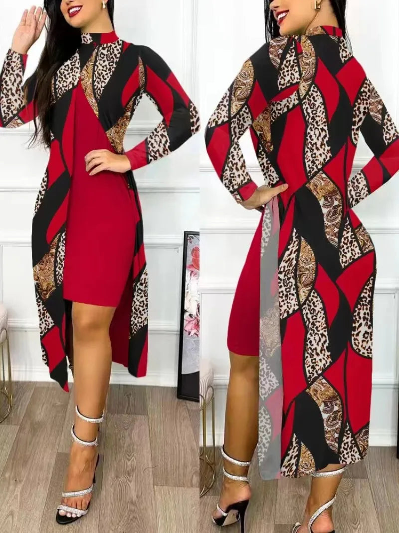 Two Piece Set Women Print Dresses Sets