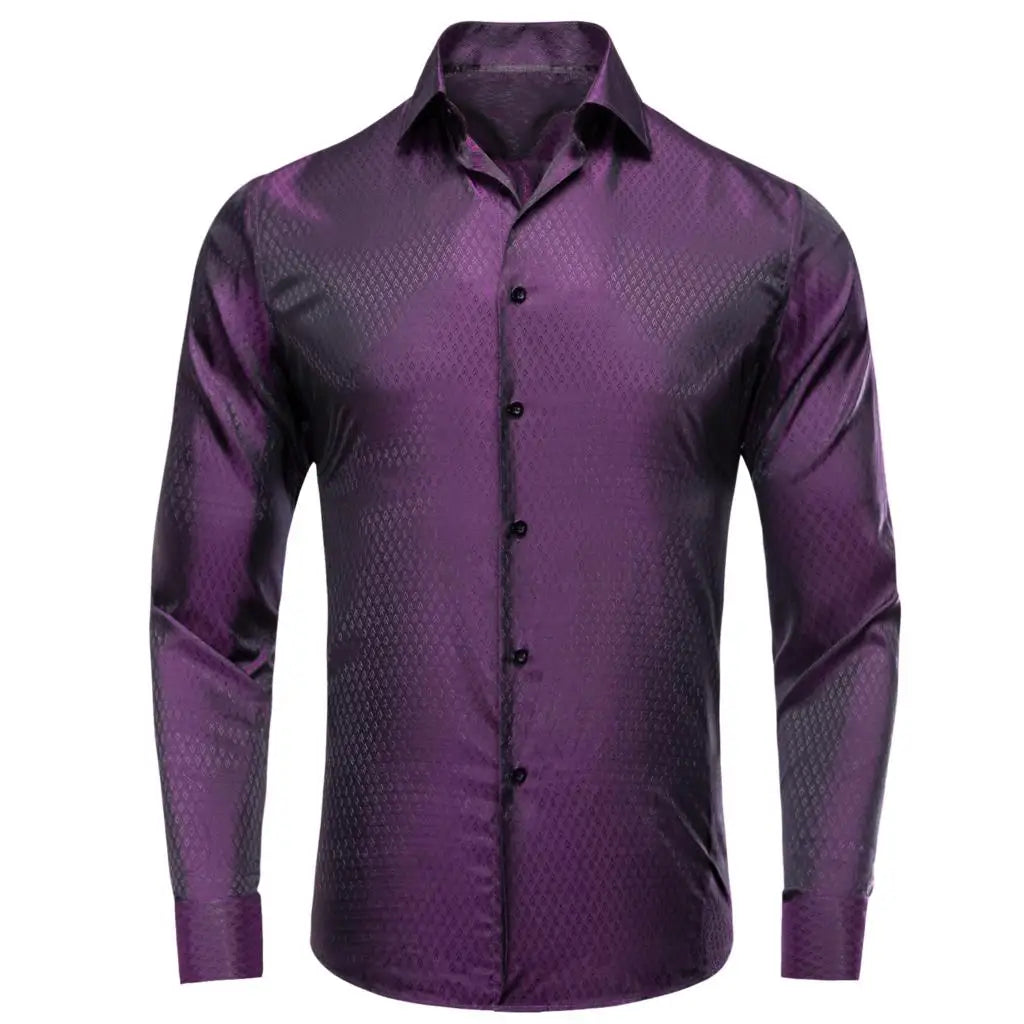 Hi-Tie Lilac Mauve Lavender Purple Silk Mens Shirts