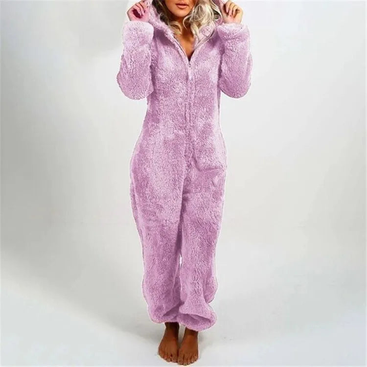 Harem Jumpsuit Spaghetti Long Cap Zipper Warm Winter Vintage Loose Wide Leg Overall Jumpsuits Playsuits Bodysuits Women Pajamas