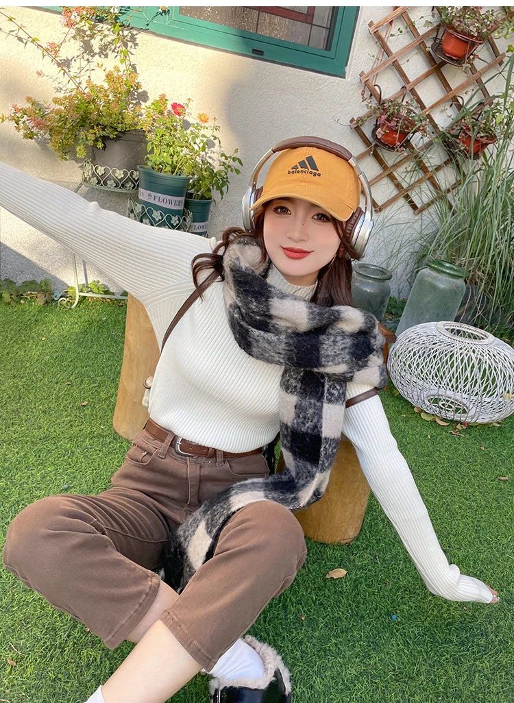 Autumn Winter Sweater Women Pullovers Long Sleeve Tops Clothes Slim Knit Soft Jumper Streetwear Button Turtleneck Sweater
