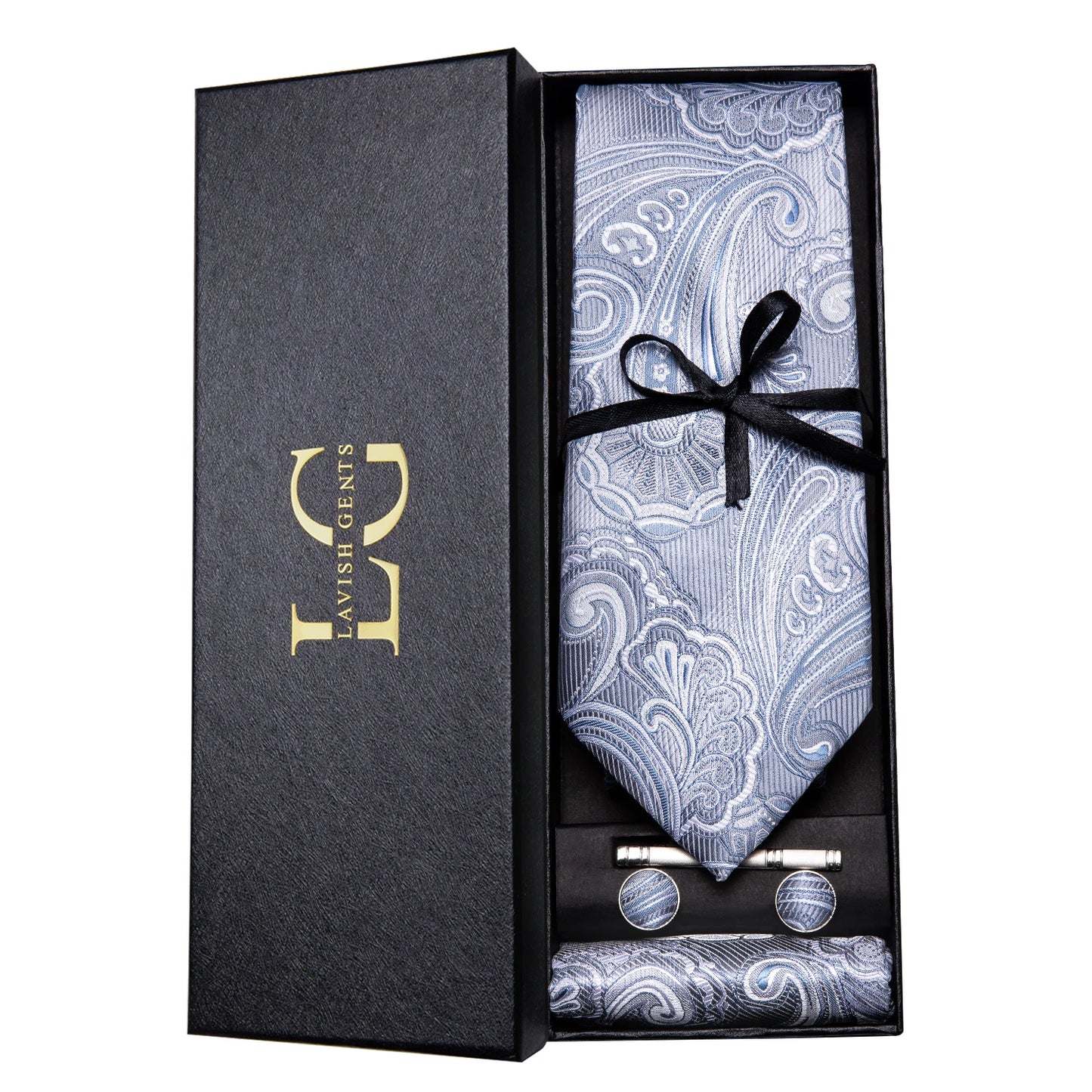 Hi-Tie Luxury Gift Box Classic Paisley Teal Green NeckTie