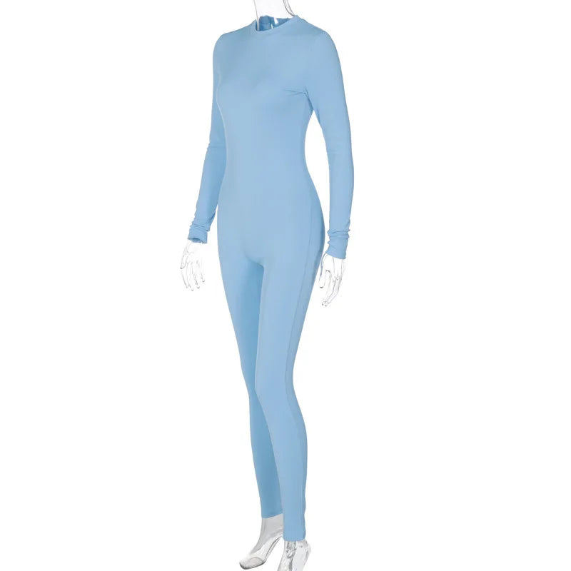 High Elastic Tight Jumpsuit Women Bodysuit Streetwear Overalls Jump Suits Autumn Winter Clothes Rompers Yoga Jogger Bodysuits
