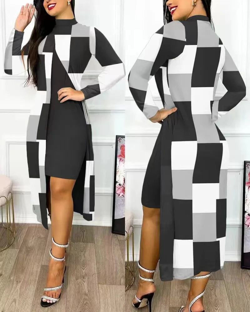 Two Piece Set Women Print Dresses Sets