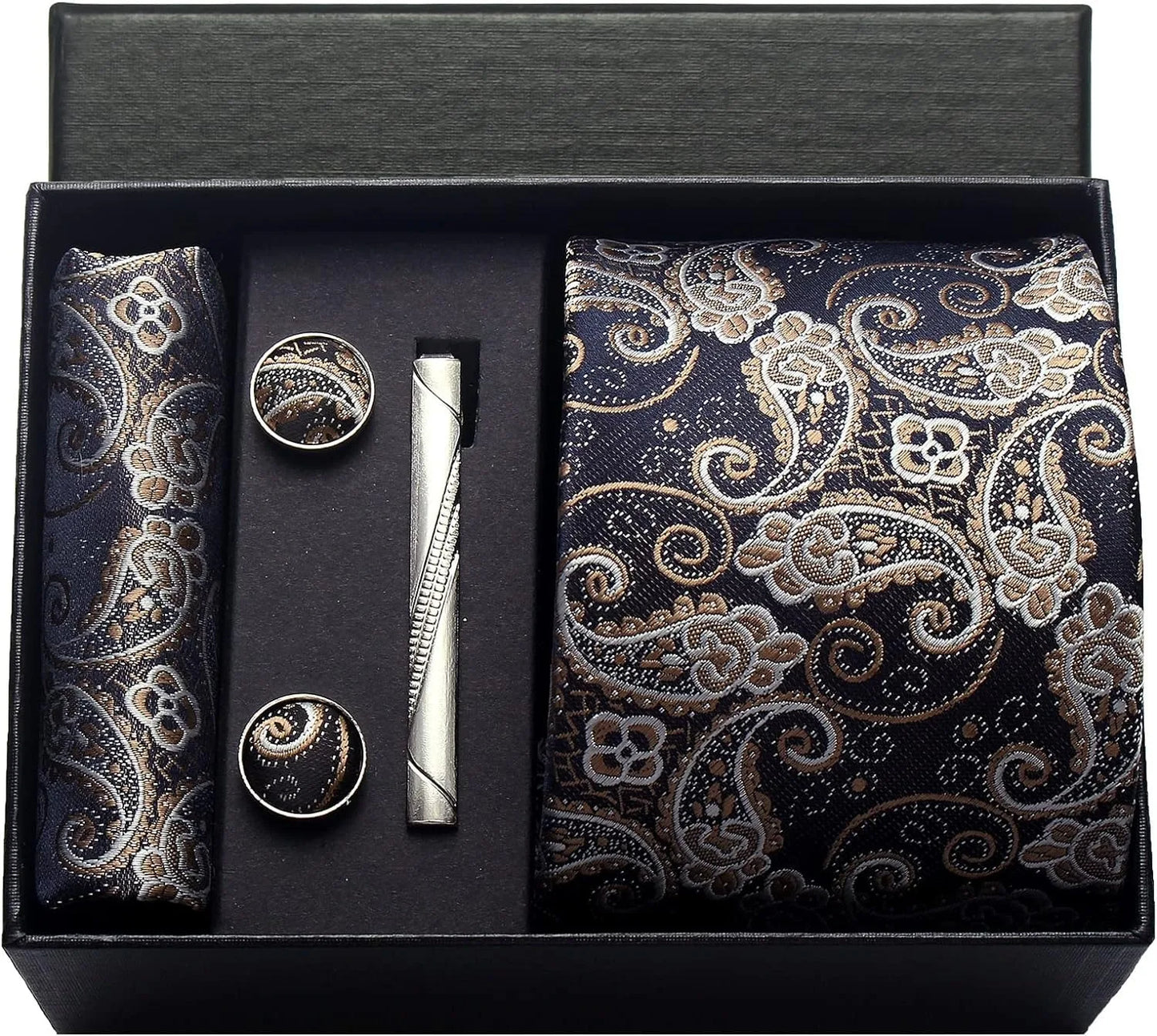 100% Silk Necktie Paisley Floral Mens Tie