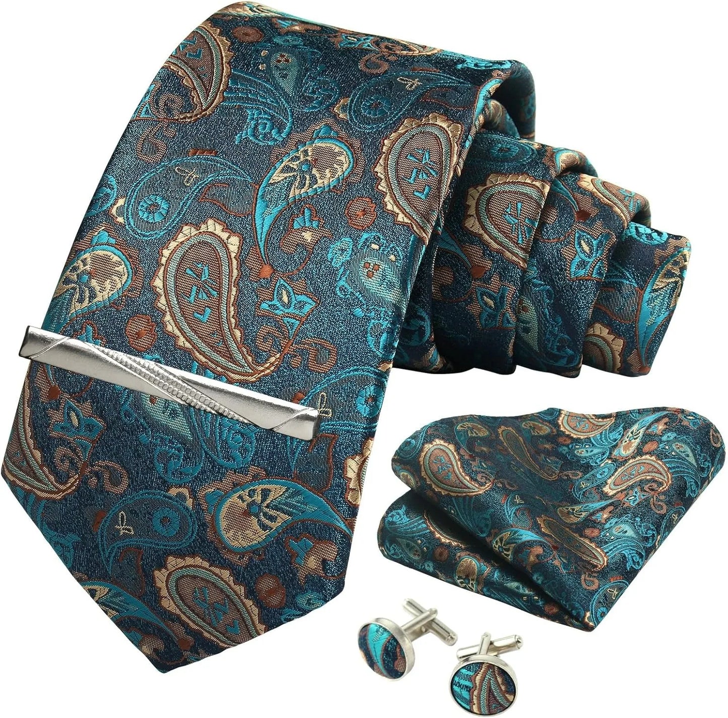 100% Silk Necktie Paisley Floral Mens Tie