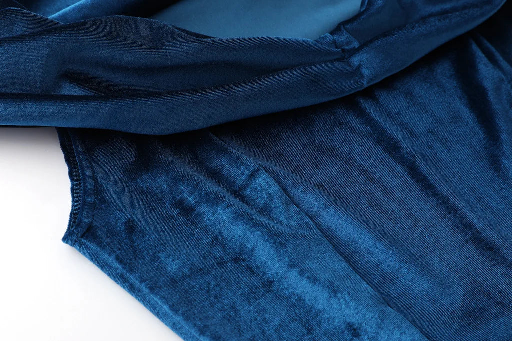 Velvet Party Evening Dress Women Sexy V-neck Off Shoulder Gown Banquet Prom Dresses Streetwear Vestidos Woman Clothing Traf