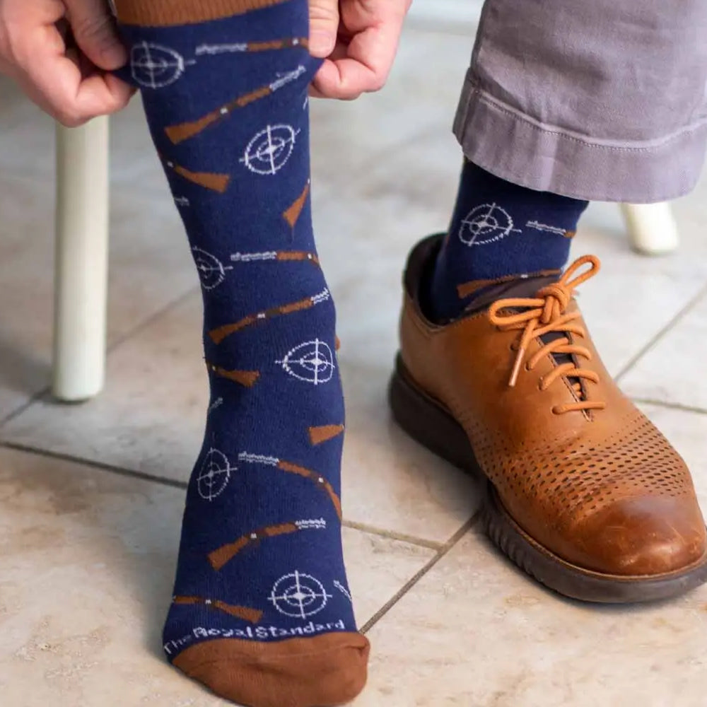 Men's Hunting Socks Navy/Brown One Size