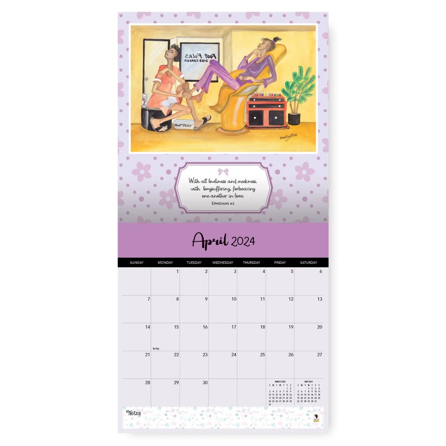 2024 Too Blessed to be Stressed Wall Calendar FashionMojos.com