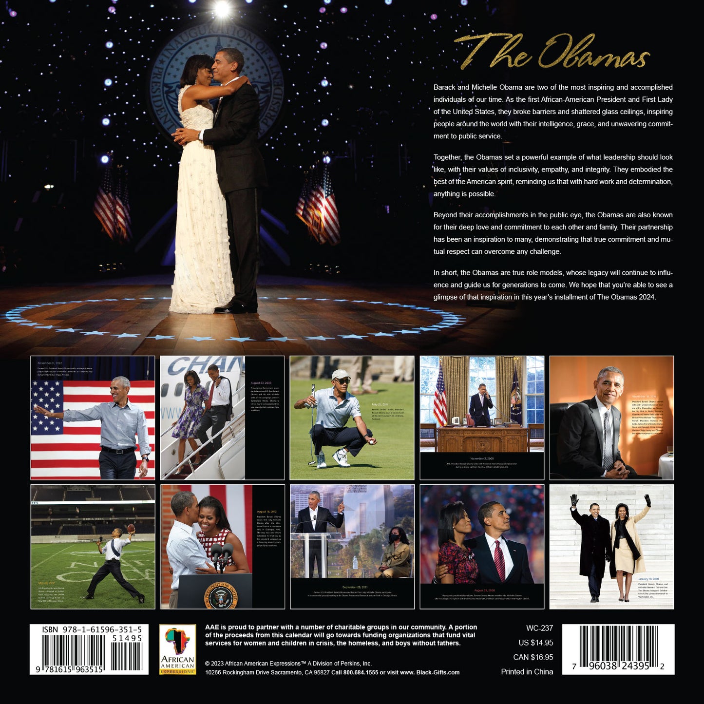 The Obamas 2024 Wall Calendar