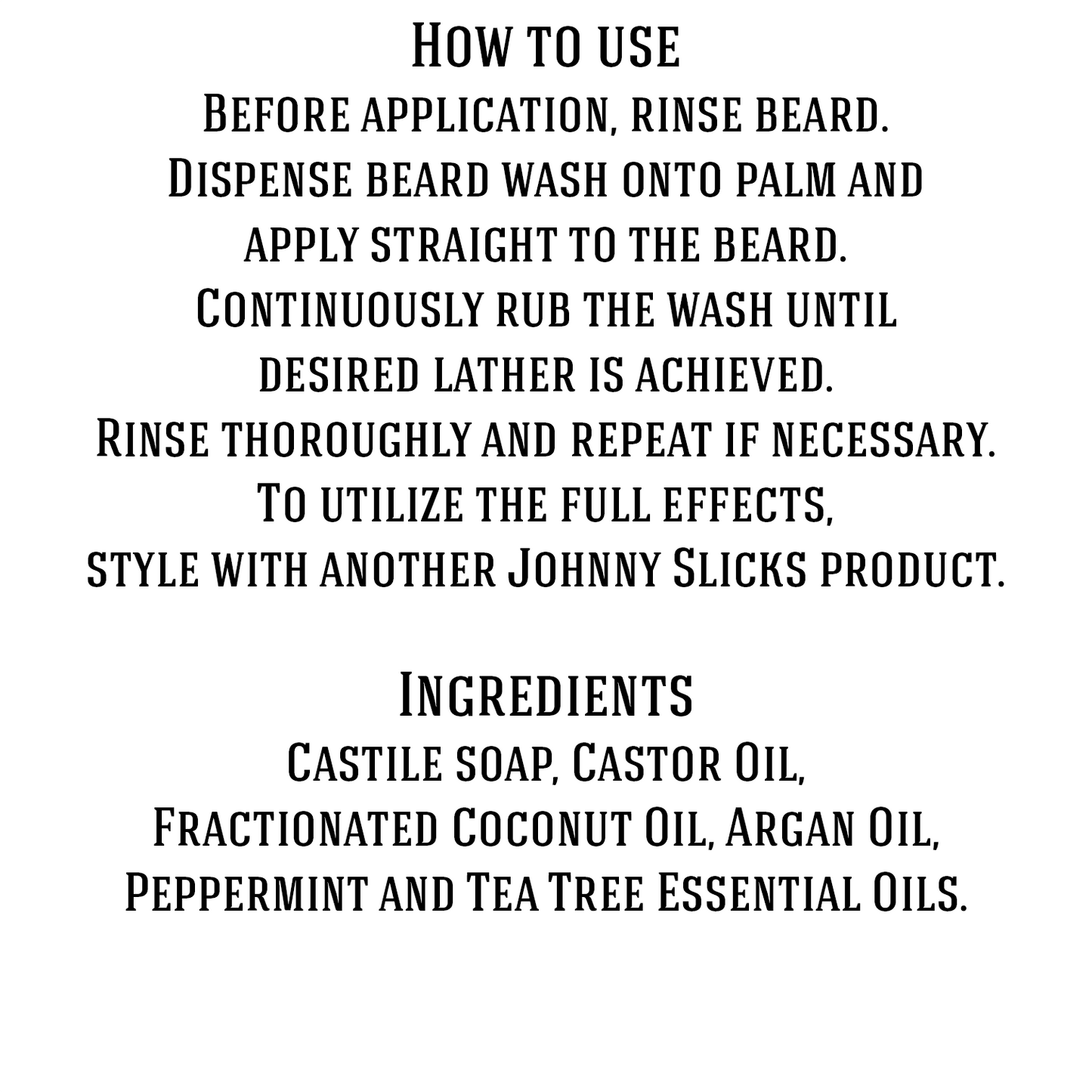 Organic Hand Whipped Beard Wash Johnny Slicks
