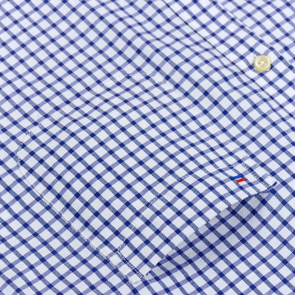 Men's Long Sleeve Oxford Plaid Striped Work Casual Shirt with Pocket, Spring Autumn Cotton Blend Regular-fit Button-down Shirts