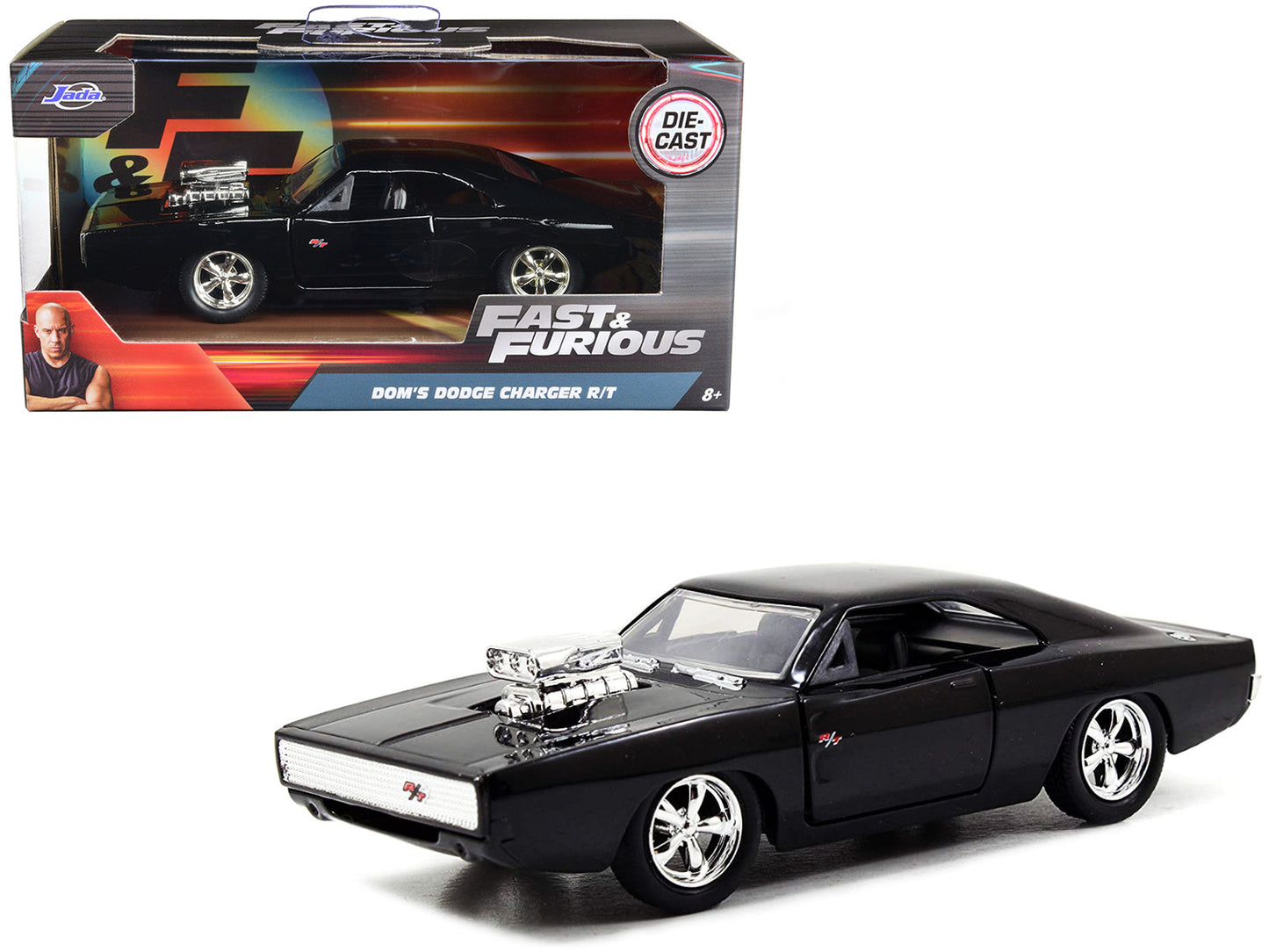 Dom's Dodge Charger R/T Black "Fast & Furious 7" (2015) Movie 1/32 Diecast Model Car by Jada VYSN