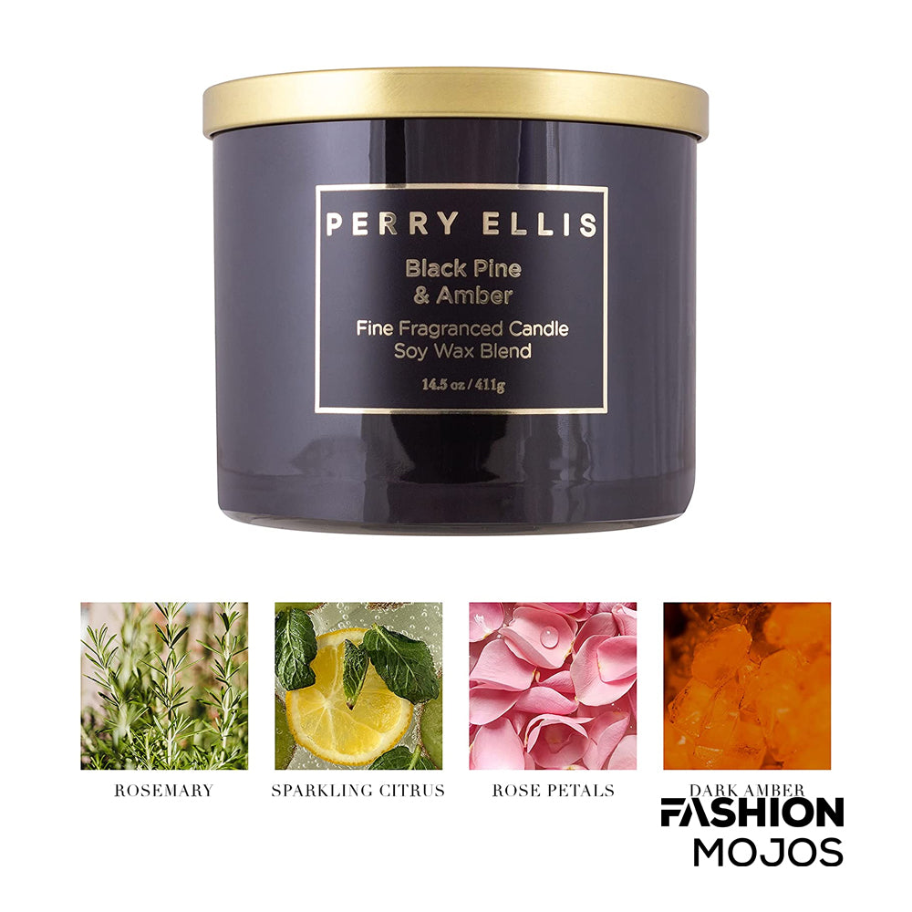 Perry Ellis Black Pine & Amber Scented Candle