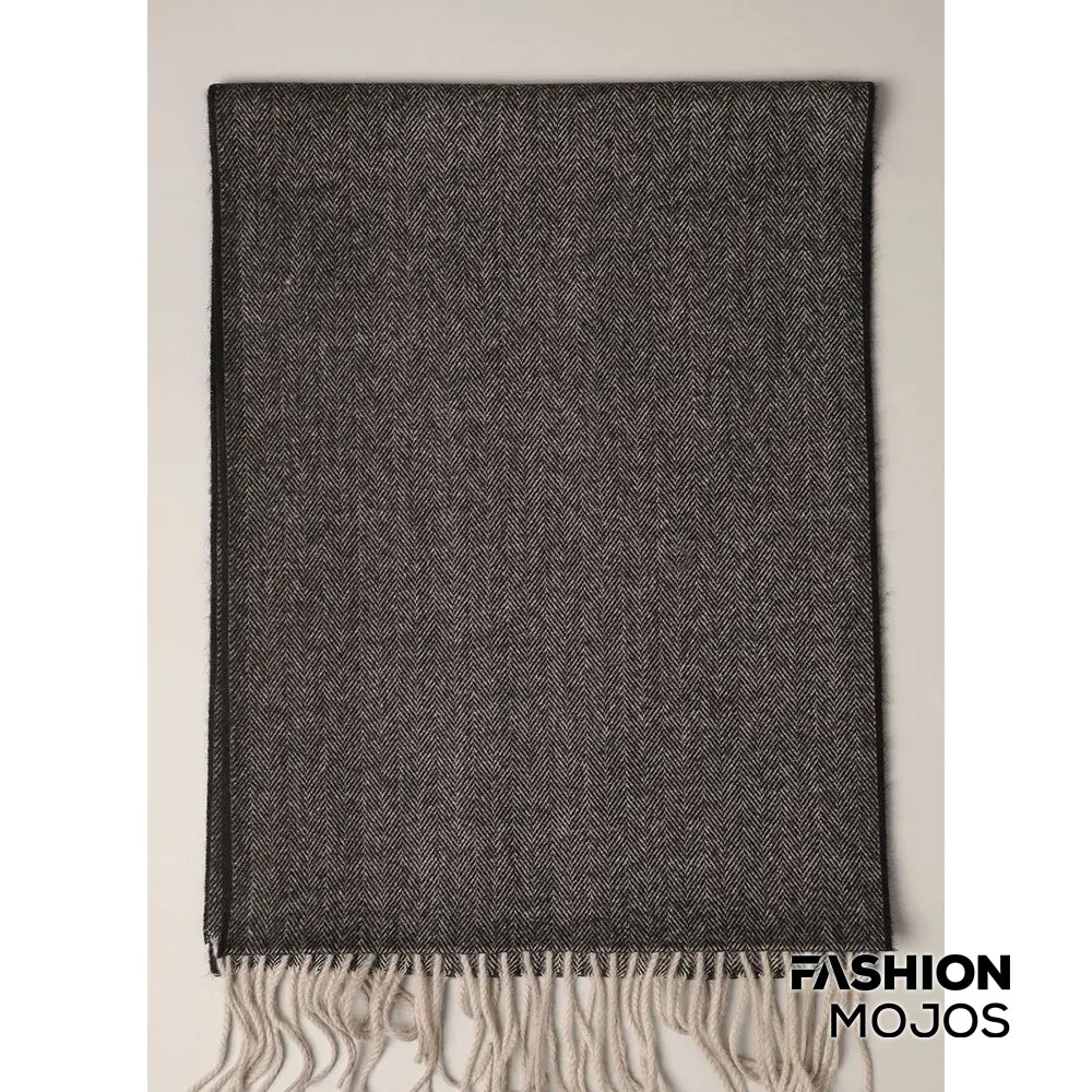 Herringbone Cashmere Feel Muffler Classic Scarf