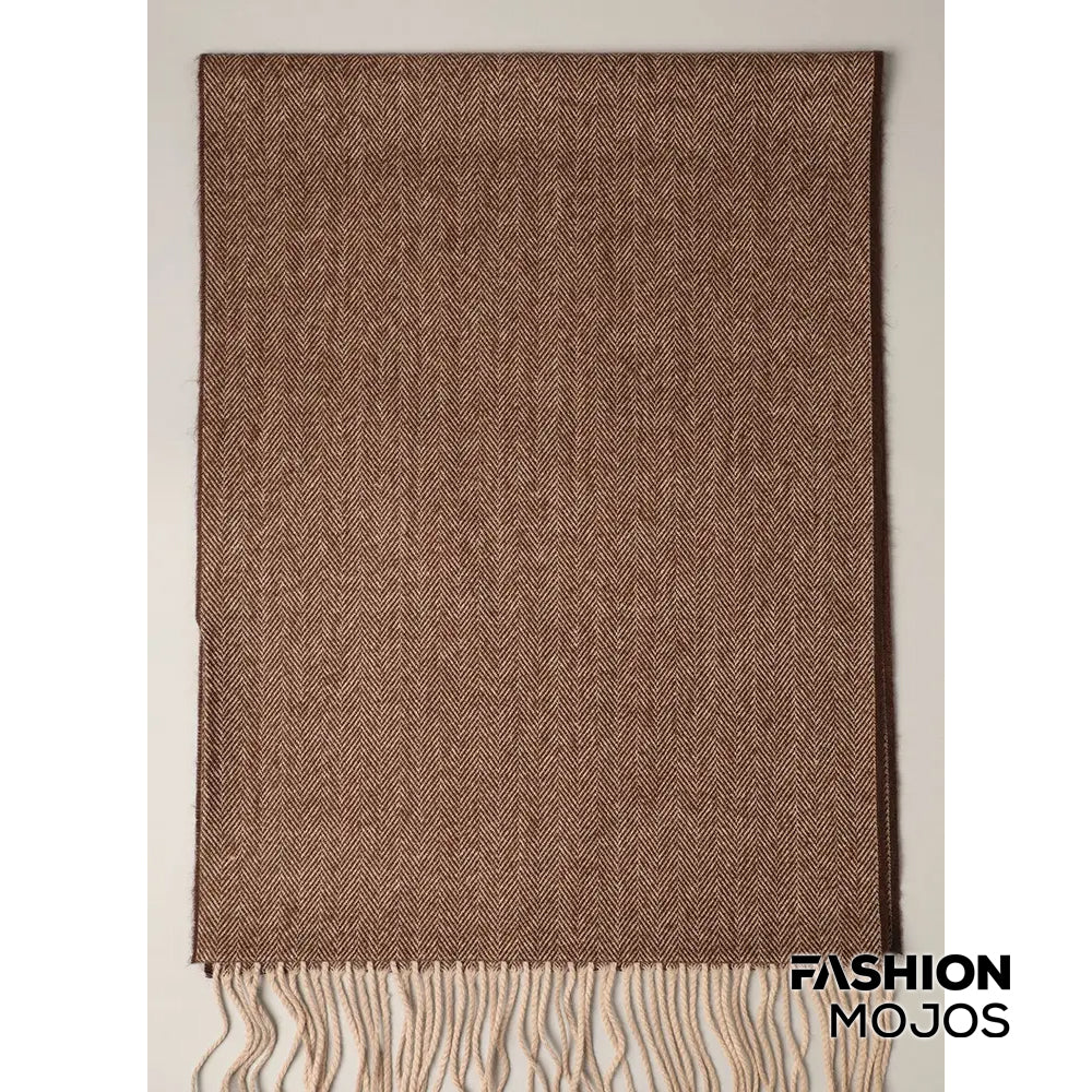 Herringbone Cashmere Feel Muffler Classic Scarf