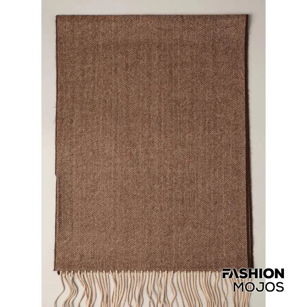 Herringbone Cashmere Feel Muffler Classic Scarf Faire