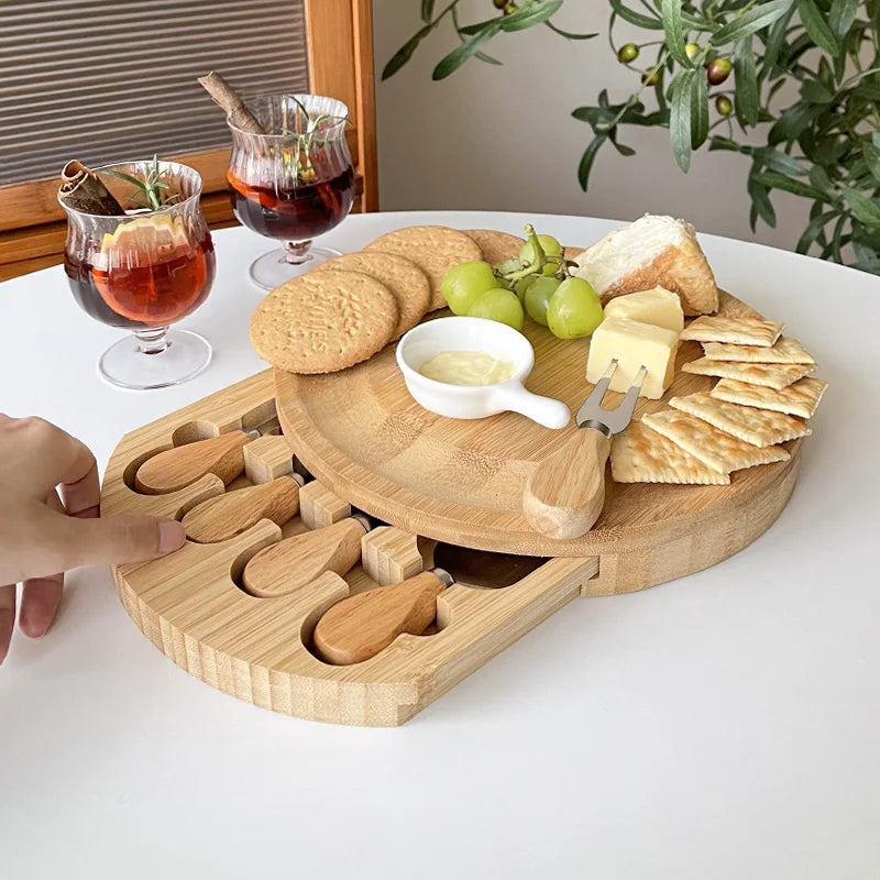 Cheese Plate Suit Snack Plate Platter Bread Board Fruit Dessert Tray Western Food Outdoor Portable Cheese Plate