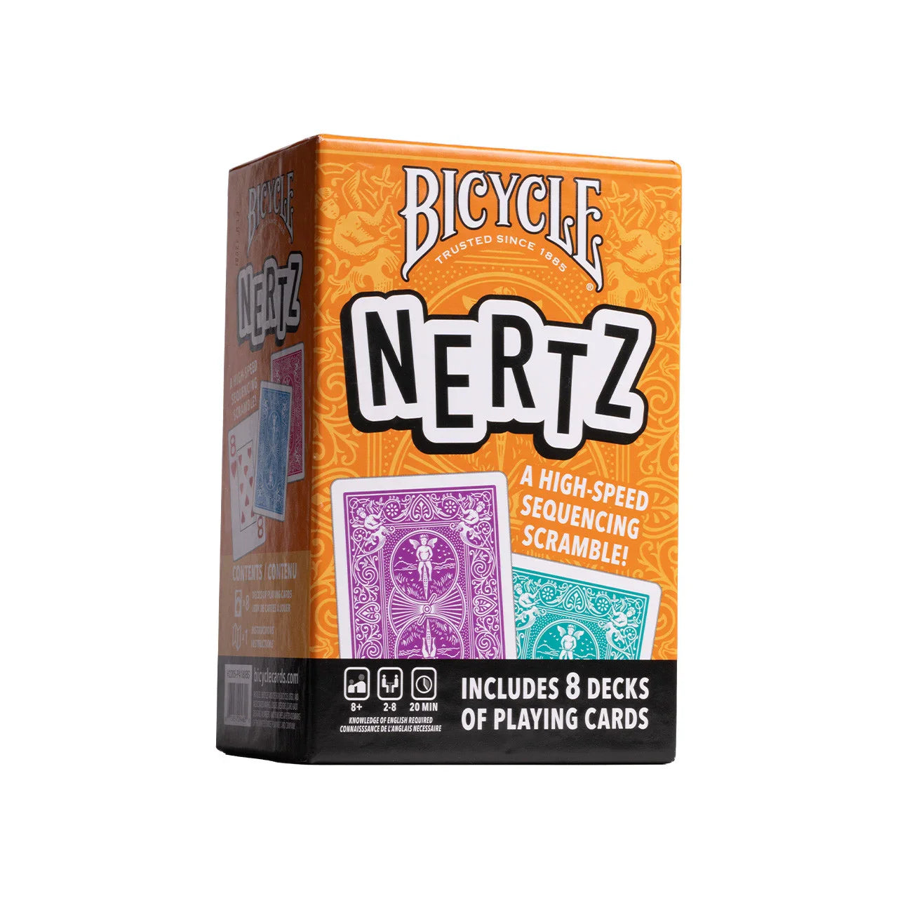 Bicycle Nertz Game Pack – 8 Color Rider Back Jumbo Deck Set ClassicDecks