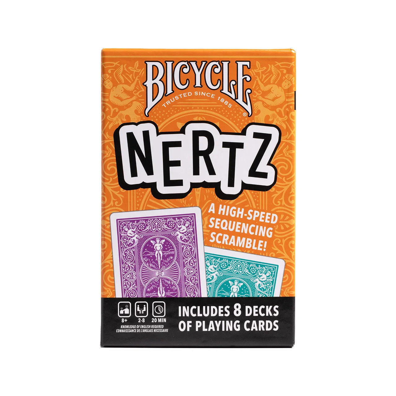 Bicycle Nertz Game Pack – 8 Color Rider Back Jumbo Deck Set ClassicDecks