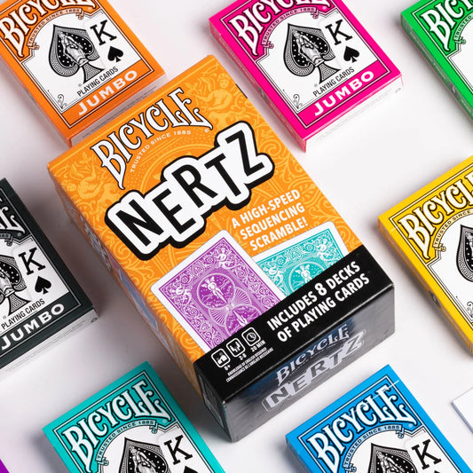 Bicycle Nertz Game Pack – 8 Color Rider Back Jumbo Deck Set ClassicDecks