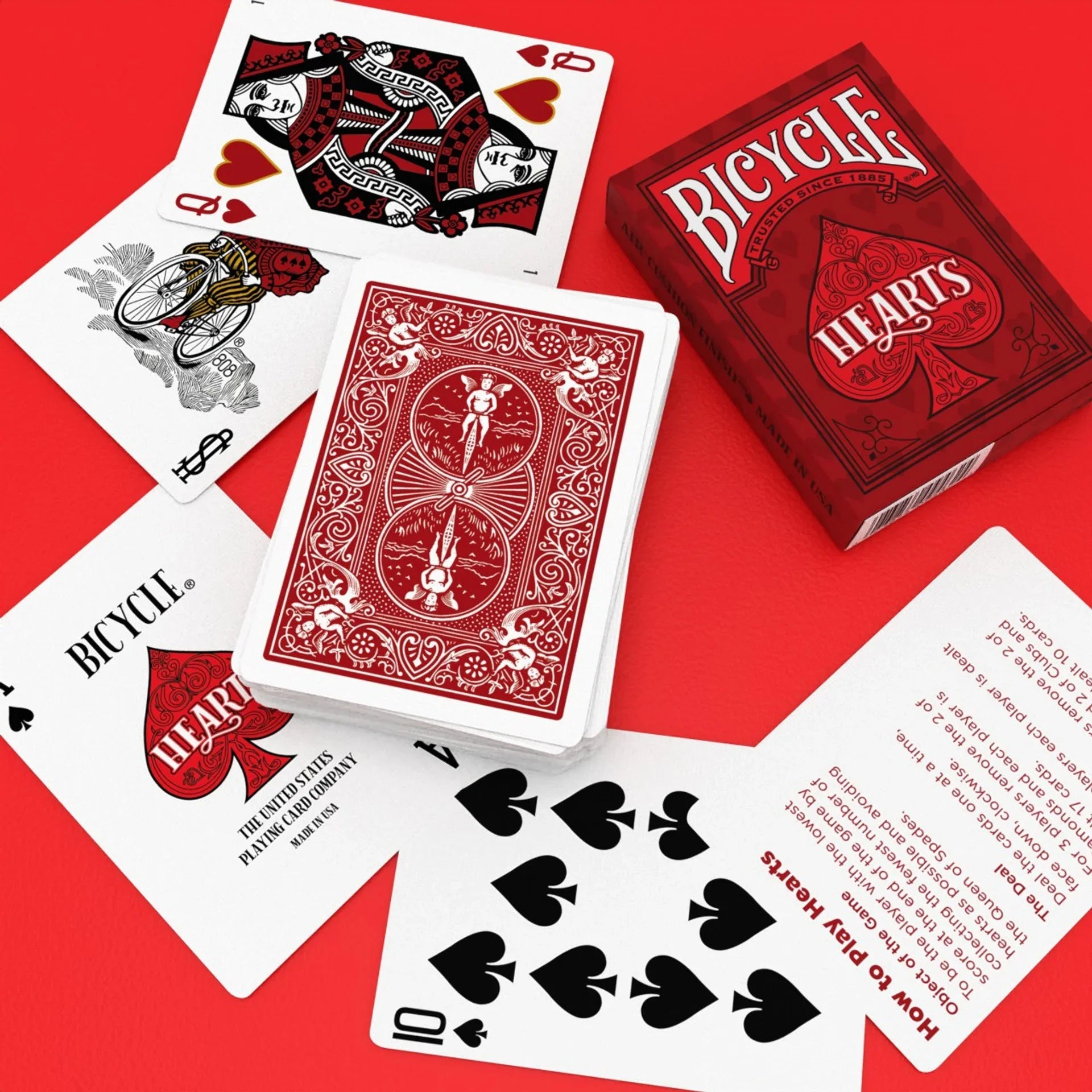 Bicycle Hearts Playing Cards Deck – Classic Air-Cushion Finish ClassicDecks
