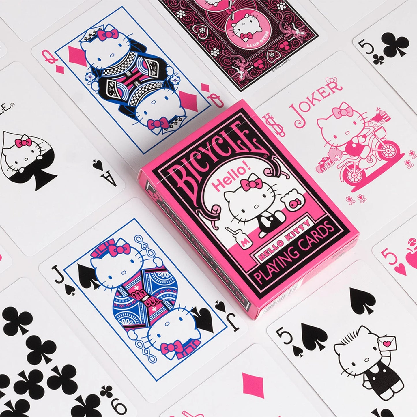 Bicycle Hello Kitty Black & Pink Playing Cards – Sanrio's Iconic Character ClassicDecks