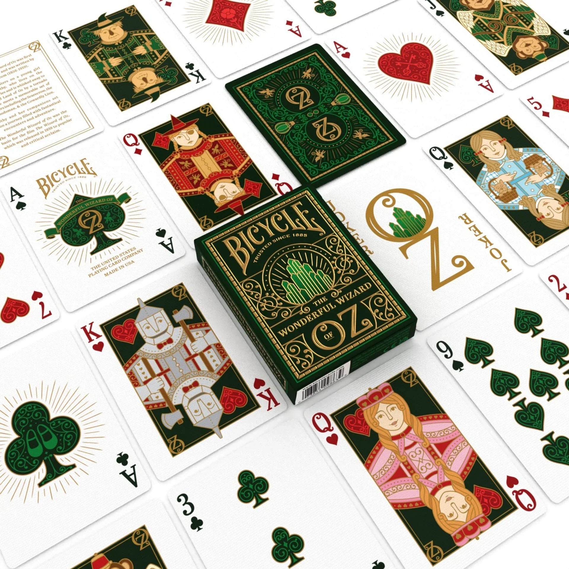 Bicycle The Wonderful Wizard of Oz Playing Cards | Emerald & Gold 2025 Edition ClassicDecks