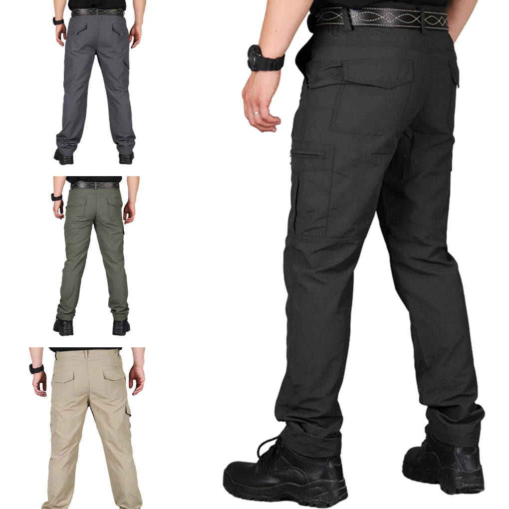 New Multi-Pocket Men Cargo Pants Outdoor Quick Drying Lightweight Sportswear Long Training Overalls Hiking Camping