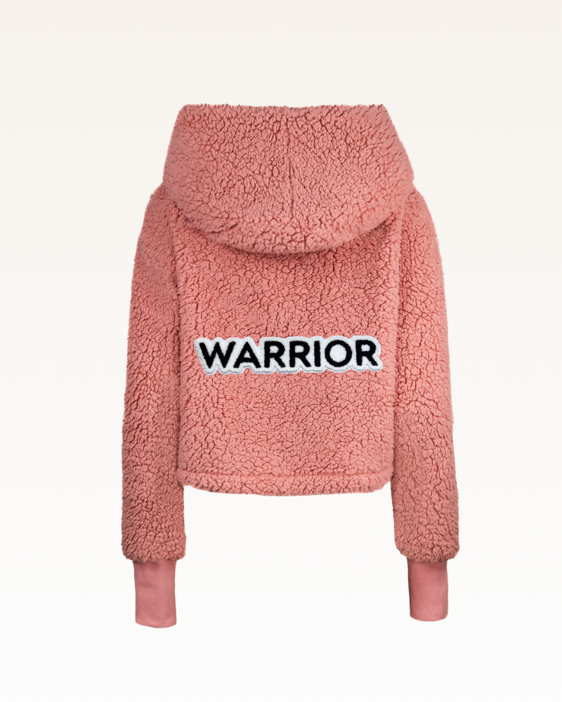 The Warrior Effect™ by Jill Martin Chenille Logo Cropped Sherpa Lounger Jacket Jill Martin