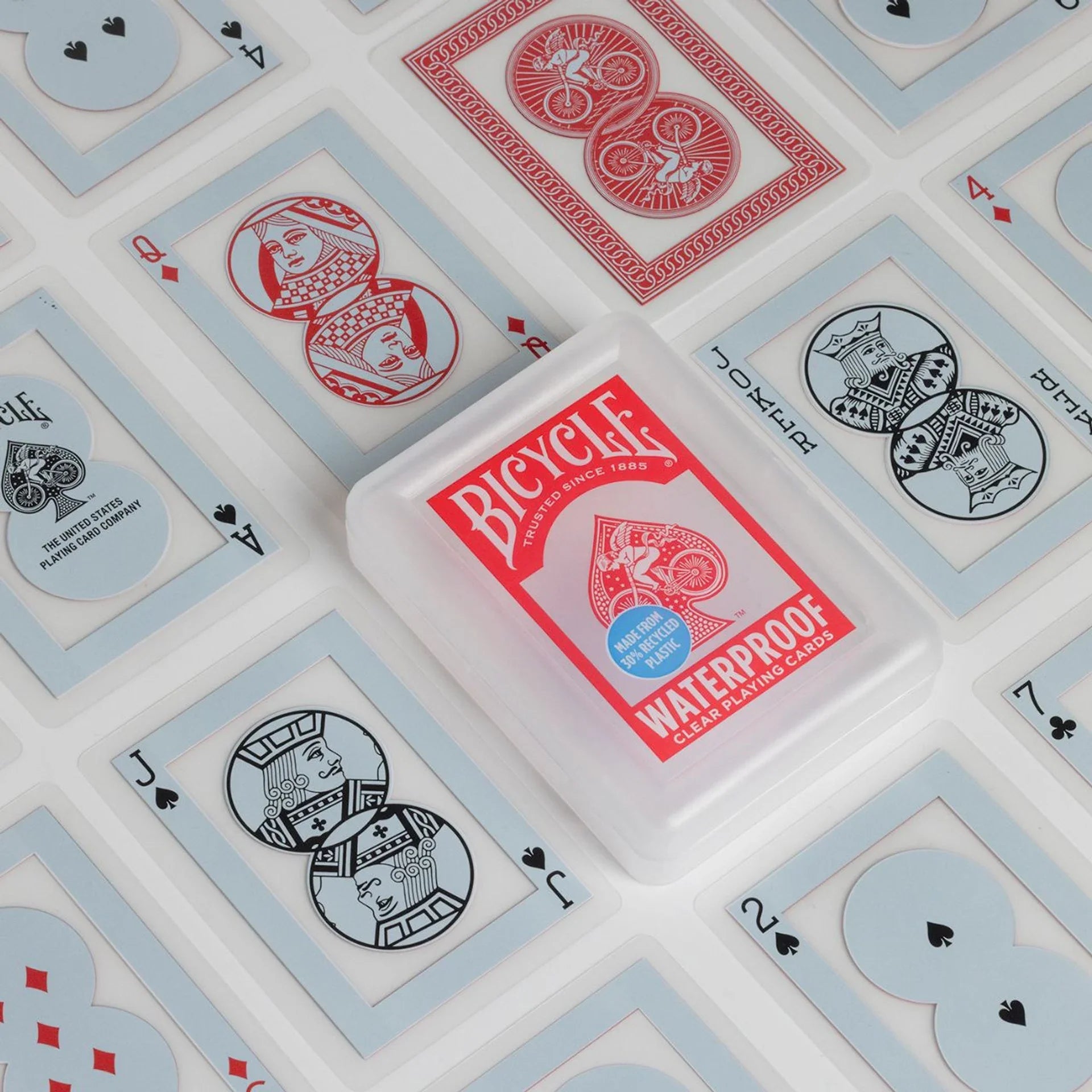 Bicycle Waterproof Playing Cards – Clear Plastic with Protective Case ClassicDecks