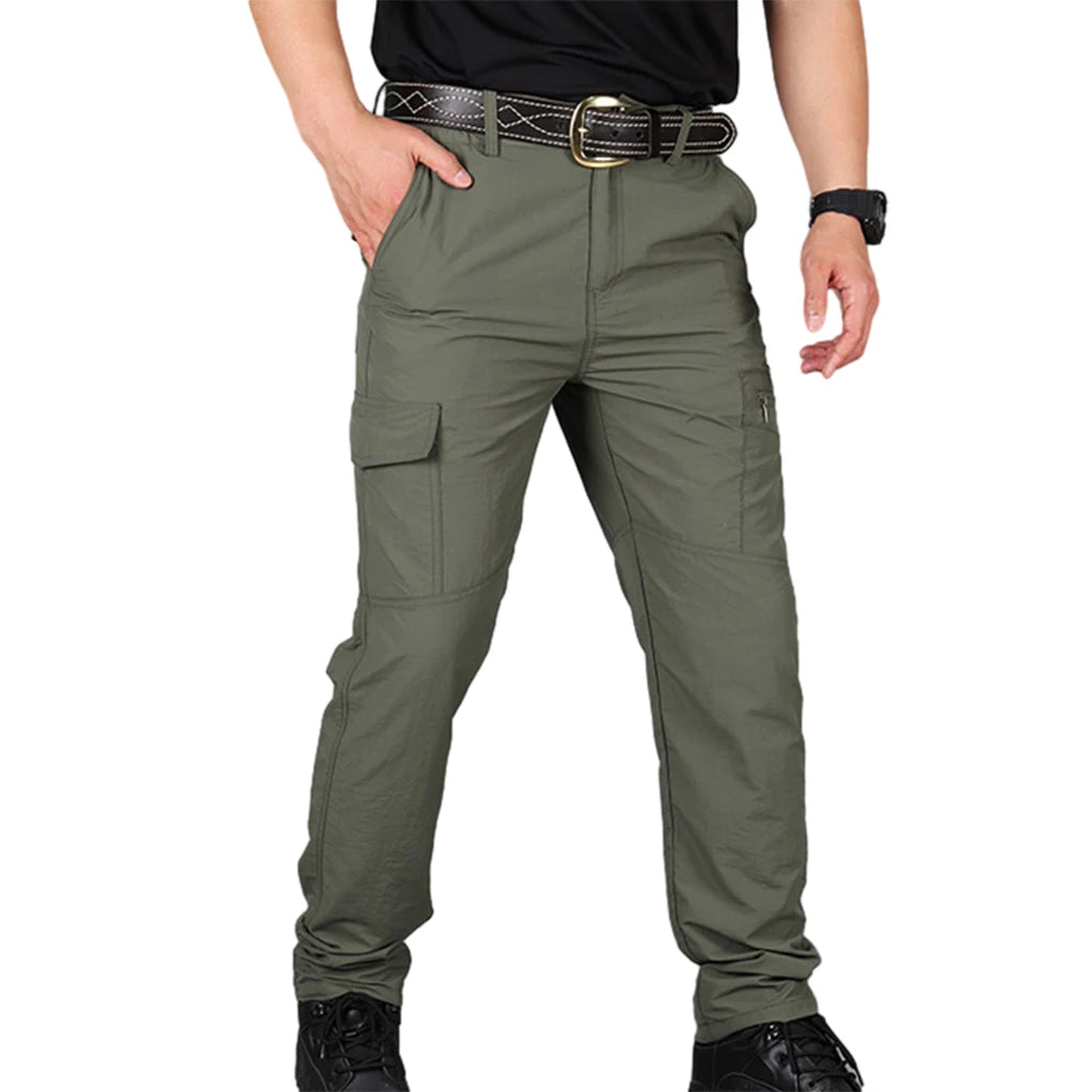 New Multi-Pocket Men Cargo Pants Outdoor Quick Drying Lightweight Sportswear Long Training Overalls Hiking Camping