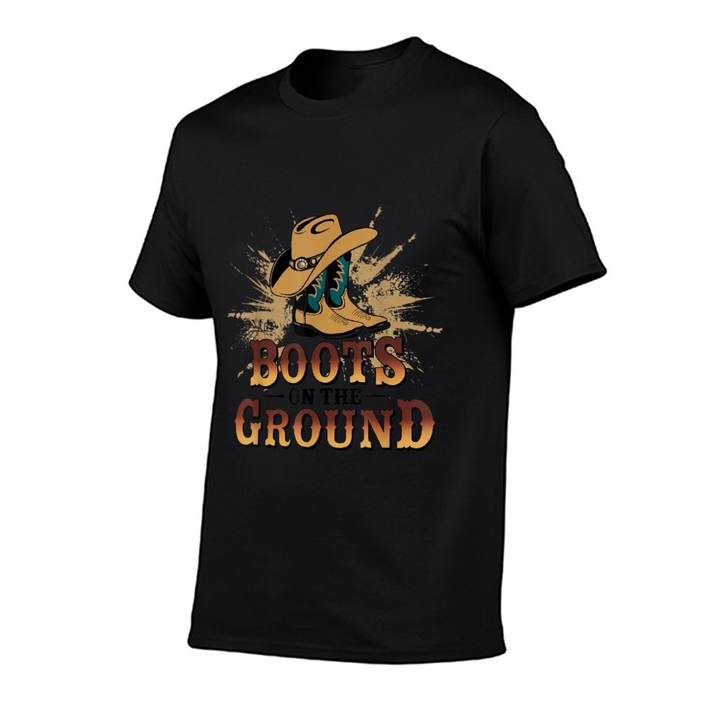 Boots On The Ground Western Cowboy Rodeo Country Eco-friendly Material T-Shirt DOBOER