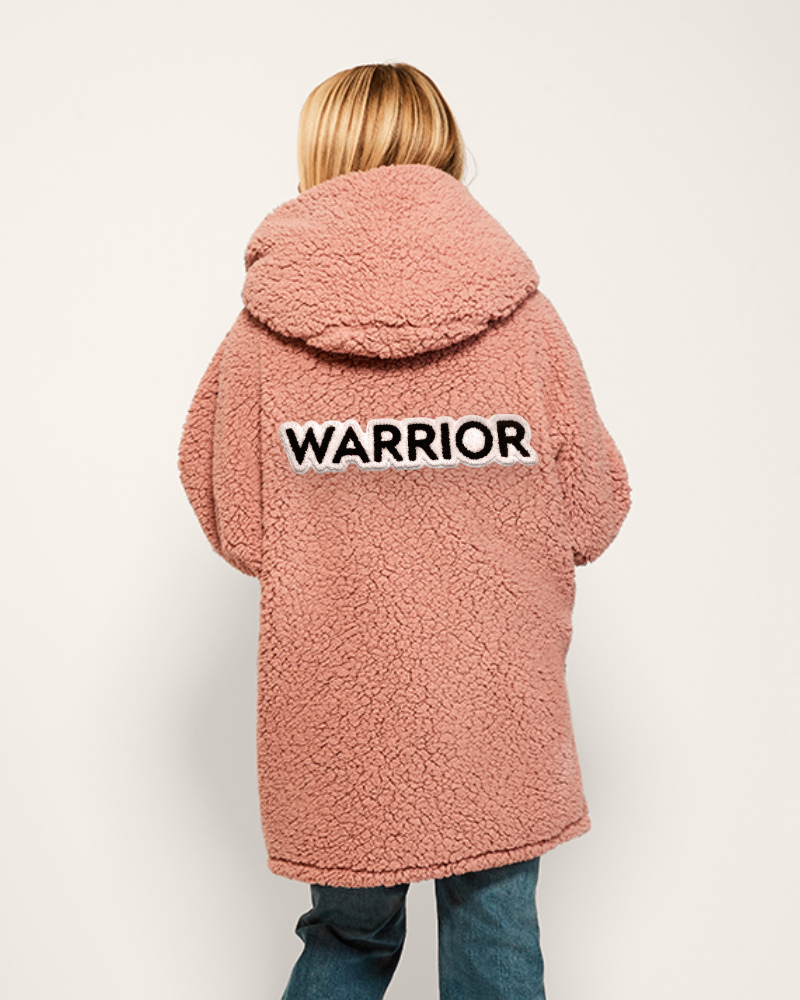 The Warrior Effect™ by Jill Martin Chenille Logo Sherpa Lounger Jacket Jill Martin
