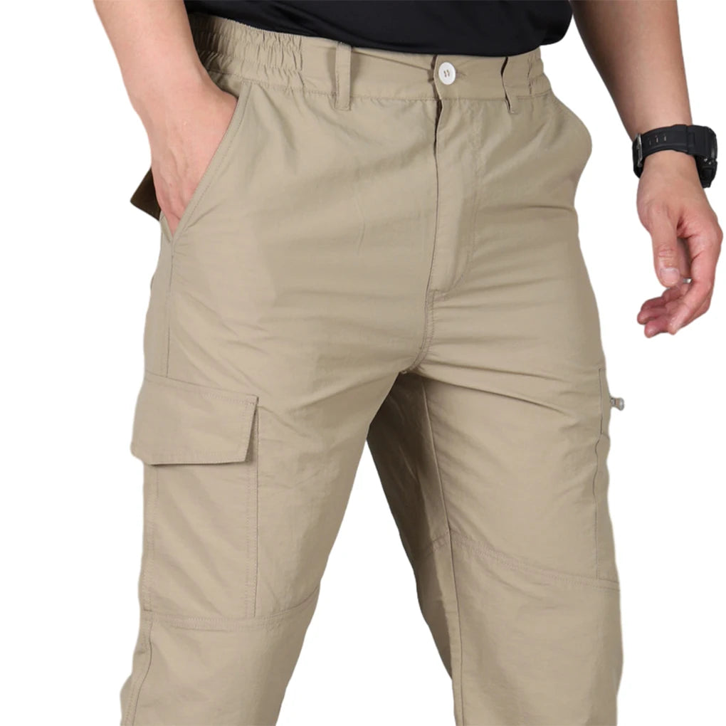 New Multi-Pocket Men Cargo Pants Outdoor Quick Drying Lightweight Sportswear Long Training Overalls Hiking Camping