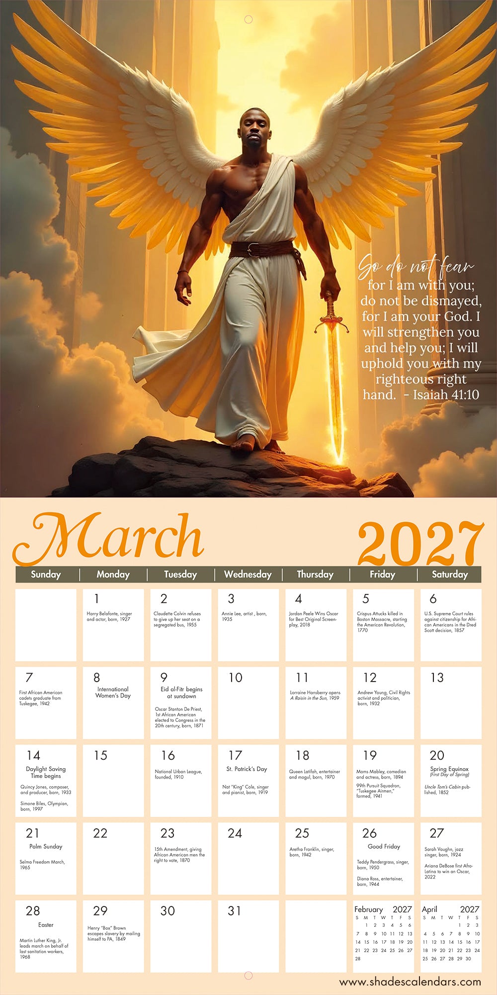 2027 Angelic Light Wall Calendar Shades of Color