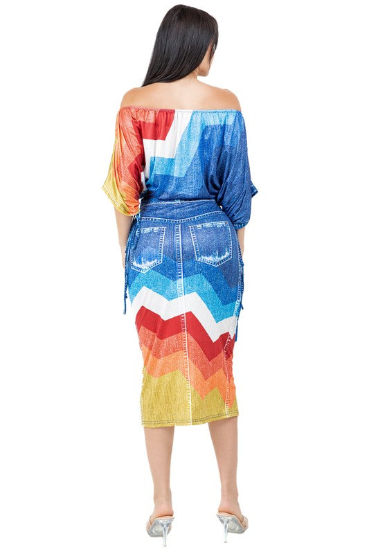 Women's 3D Fashion Print 2-piece Outfit Set