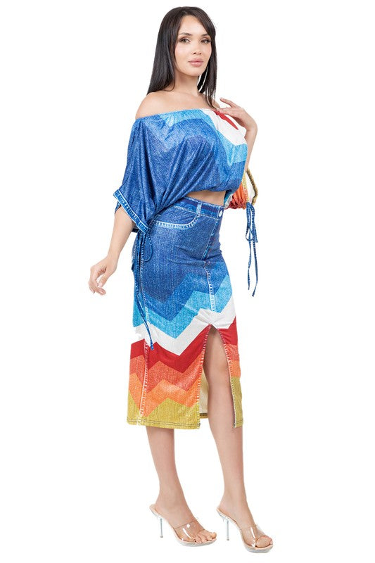 Women's 3D Fashion Print 2-piece Outfit Set