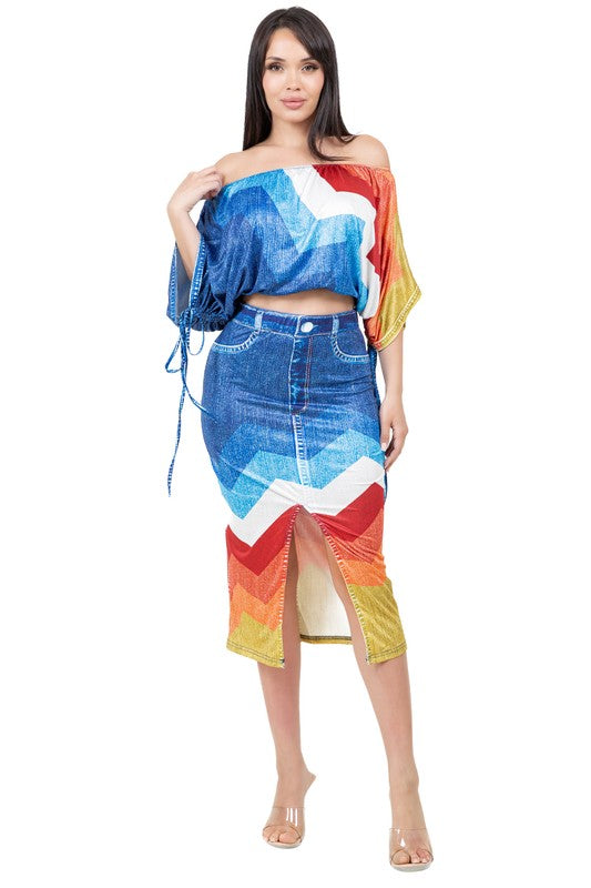 Women's 3D Fashion Print 2-piece Outfit Set