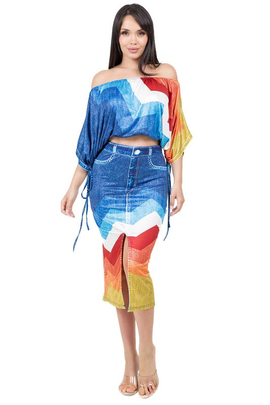 Women's 3D Fashion Print 2-piece Outfit Set