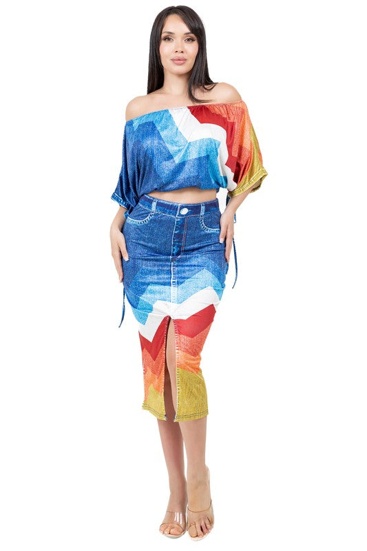 Women's 3D Fashion Print 2-piece Outfit Set