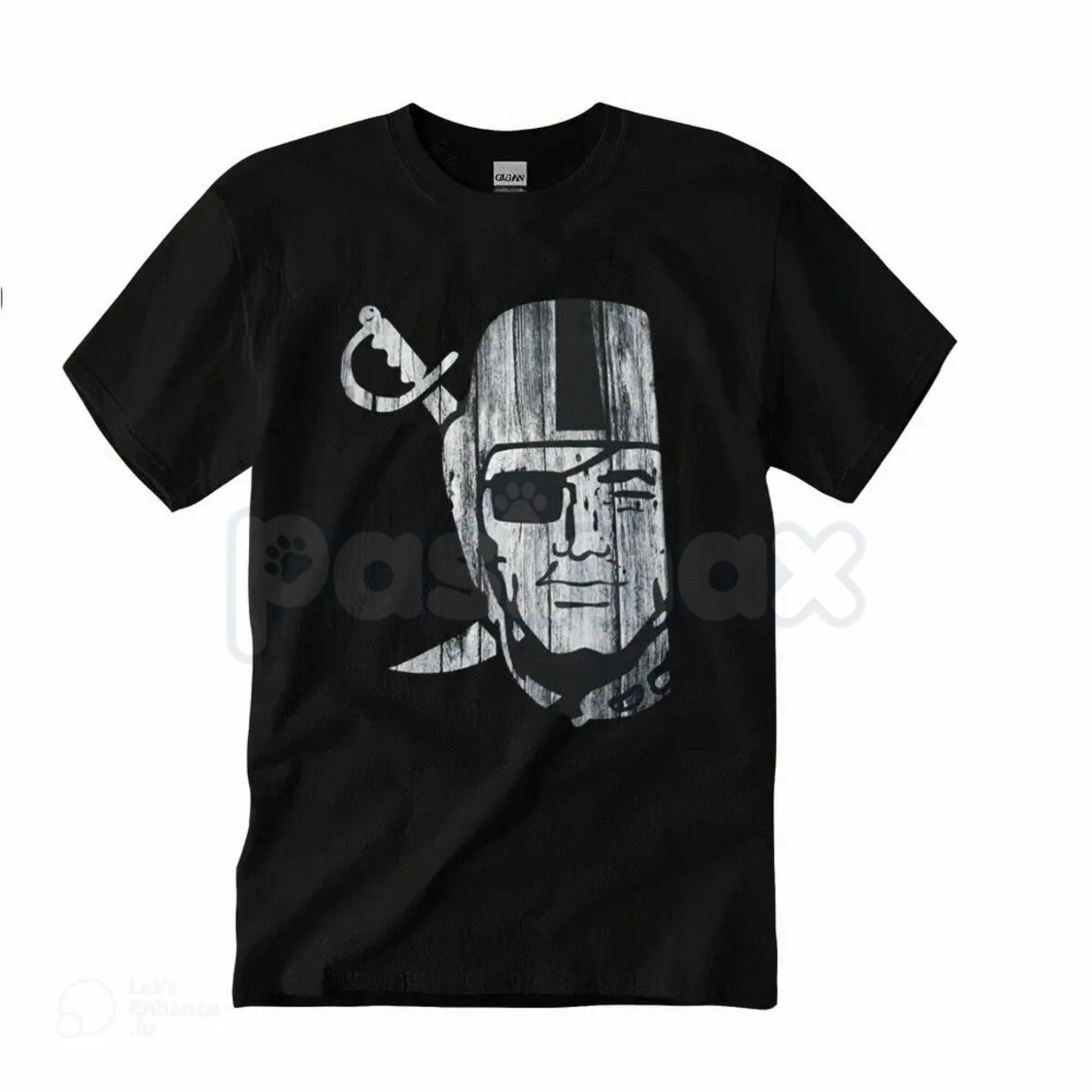 "Raider Nation" Silver & Black T-Shirt – Classic Football Fan Graphic Tee, Premium 100% Cotton Gameday Top, Soft Lived-In Heavyweight Unisex Raider Gear, Made in USA Pasimax