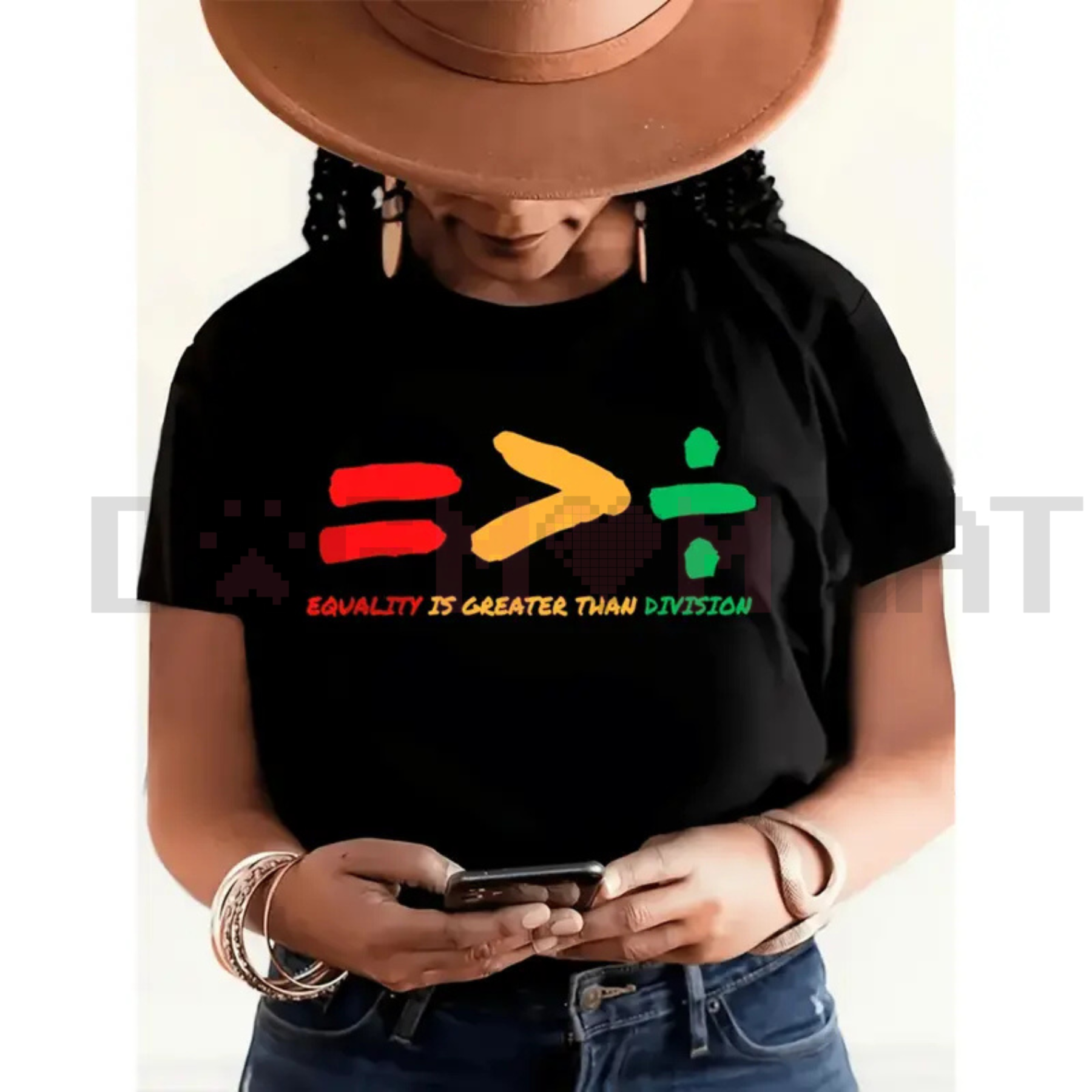 Black History Month Graphic Tee for Women Dog Mom Hat