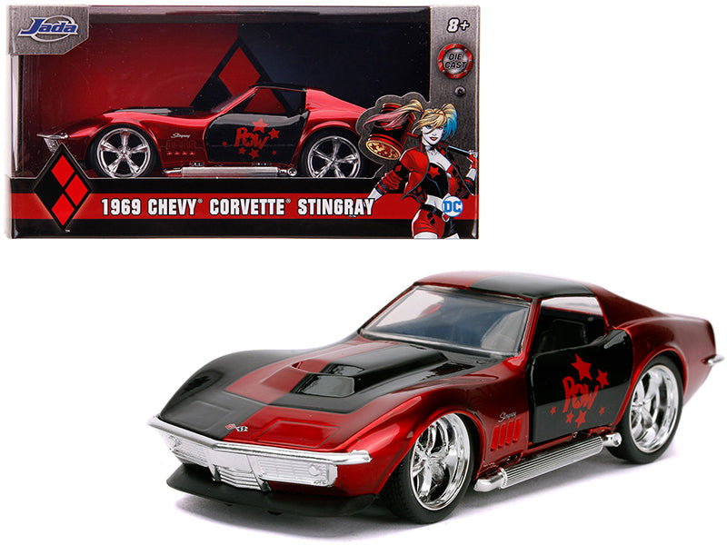 1969 Chevrolet Corvette Stingray "Harley Quinn" "DC Comics" "Hollywood Rides" Series 1/32 Diecast Model Car by Jada VYSN